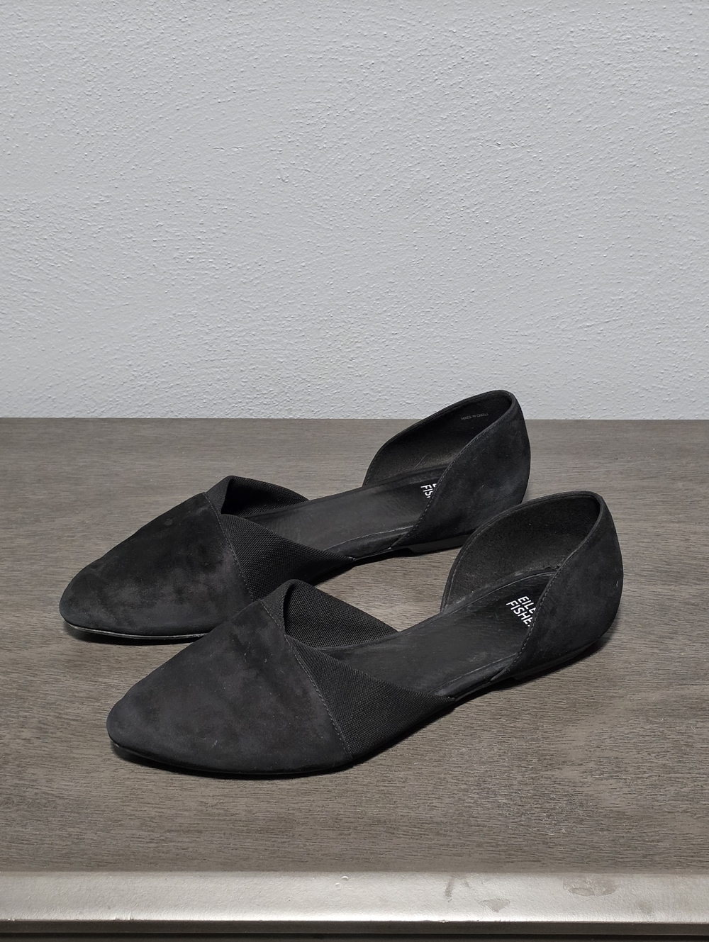 EILEEN FISHER Ida Dorsay Flats Womens Size 8.5 Black Suede Leather Minimalist - Picture 5 of 9